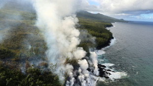 La R&eacute;union: La lave du Piton de la Fournaise atteint l'oc&eacute;an, les curieux affluent